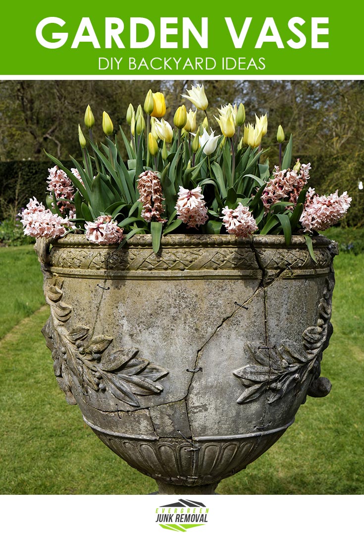 Garden Vase - Backyard Ideas - Same Day Junk Removal - Junk Haulers: Evergreen Junk Removal Garden Vase - Backyard Ideas